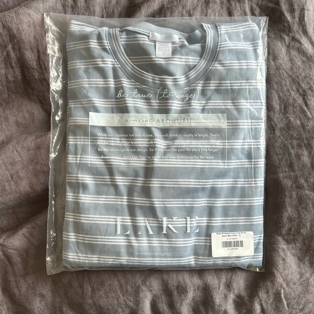 NWT. LAKE Pima Long-Long Weekend Set Pajamas.